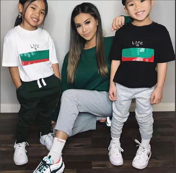kids fashion t-shirts luxury designer t shirt tees loose size boys girls embroidered letter cotton short sleeve pullover children clothes s, Blue